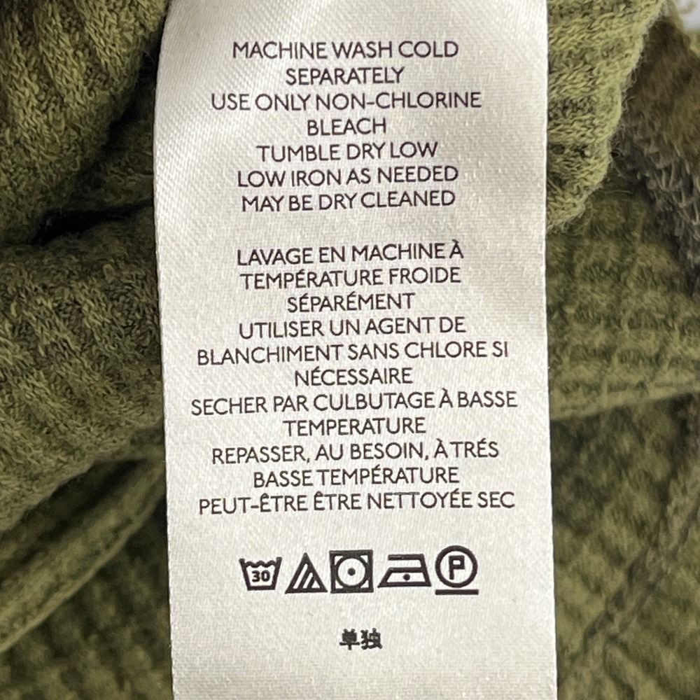 We The Free People Camo Waffle Knit Henley Top Green Camouflage Thumbholes M - Picture 6 of 8